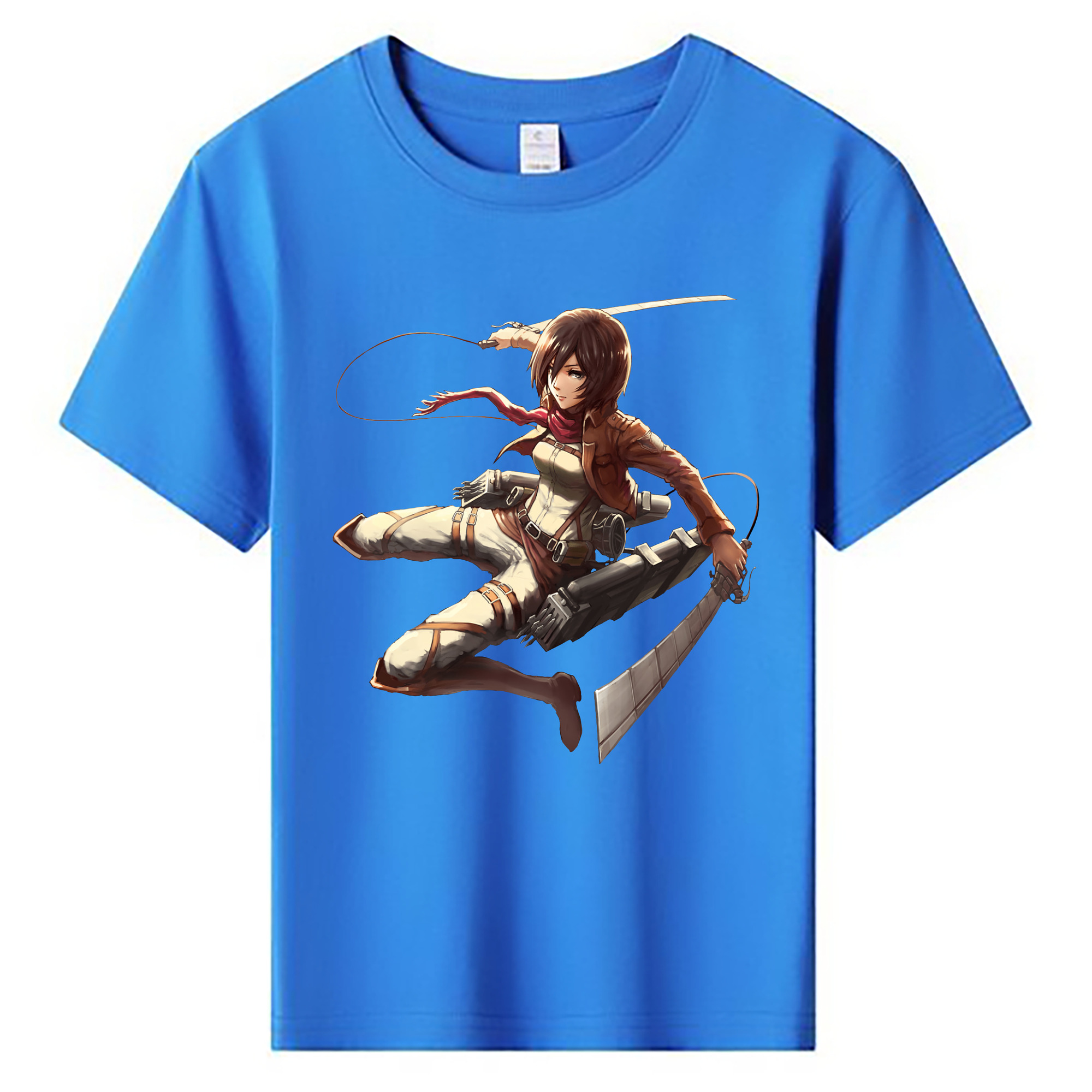 （画像用） 進撃の巨人 ミカサ·アッカーマン Attack on Titan Mikasa Ackerman 綿100％キッズTシャツ（フロントプリント）